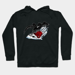 Snow Board Crow Hoodie